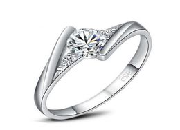 Belle princesse bijoux placage S925 en argent Sterling cristal diamant bague zircon bague de mariage taille US67896818782
