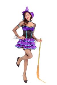Hermoso vestido de princesa de cuento de hadas púrpura, fiesta de Halloween, ropa de bruja elfo del bosque, disfraz de espectáculo de escenario