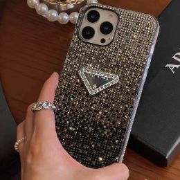 Hermosa caja de teléfono de diseñador de diamantes de imitación iPhone 14 13 Pro Max 14promax 14pro 14plus 13pro Mini 12pro 12 11 Monedero de lujo Funda trasera Fundas G241124PE
