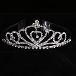 Hermosos tocados de diamantes de imitación de diamantes de imitación de cristal para mujeres o niñas para la fiesta de bodas de mujeres accesorios de tiara de tiara plateado