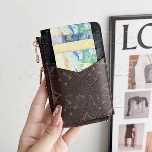 Mooie Romy lederen kaarthouder ID Credit Bus Cover Cases Luxe merk LU Hi Kwaliteit Mini Wallet Cover Holder Portefeuilles met Logo Box Verpakking 13,5x8,5CM