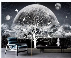 beaux paysages fonds d'écran européen rétro noir et blanc arbre abstrait murale fond mur