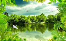 Mooie landschap wallpapers fantasie bos wallpapers natuur tv achtergrond wanddecoratie schilderij