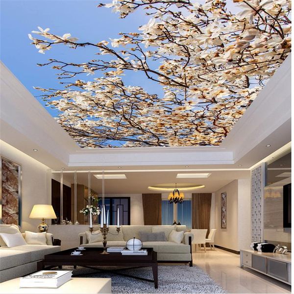 Beaux paysages Fonds d'écran Salon d'orchidée Chambre à coucher Plafond Mural 3D Plafond Murales Fond d'écran