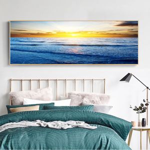 Belle mer lever du soleil peinture paysage marin affiches et impressions mur Art toile peinture photos pour salon Cuadros décor à la maison