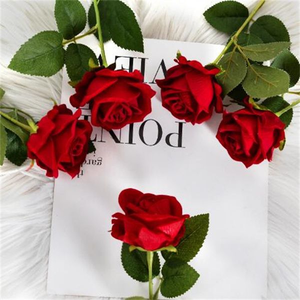 Belle Silk Artificial Rose Flowers Mariage Home Decor Long Bouquet Arrange Fake Plante La Saint-Valentin présente GC1788