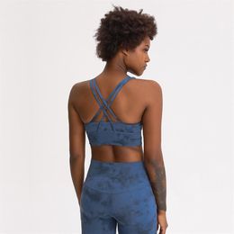 Belles bretelles de sport d'entraînement hauts de soutien-gorge LU-122 femmes sensation nue sans fil Yoga Fitness soutiens-gorge rembourré Push Up athlétique Tops284G