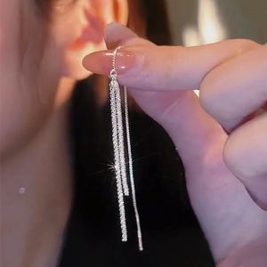 Belle gland longues boucles d'oreilles pour les femmes 2023 nouvelle mode Simple or/argent couleur oreille ligne bijoux