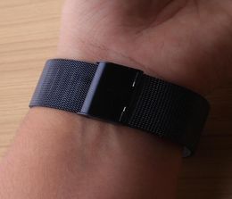 Mooie horlogeband kleur blauw roestvrijstalen metalen mesh horlogebandband bracelet 18 mm 22 mm 24 mm voor modehorloges vervangen 9280637