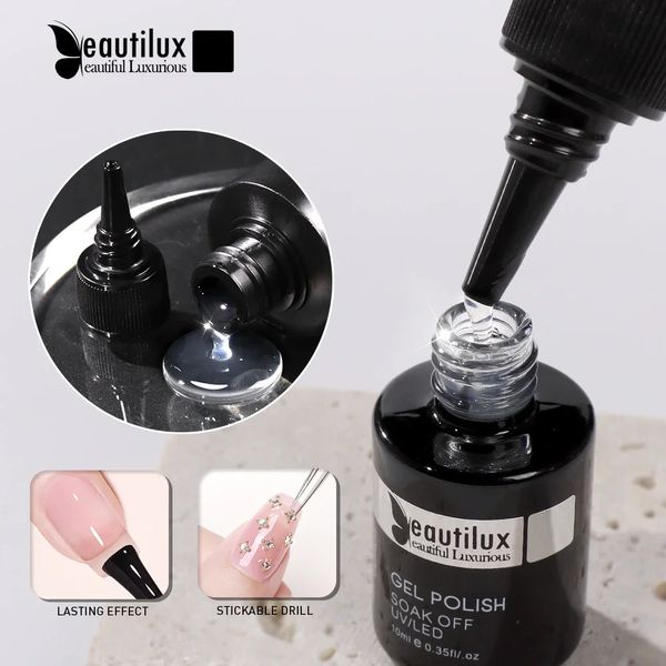 Beautilux Base Top Coat 100ml Salon Refiller Nail Gel Polish Primer Refuerzo Nivelación Geles Laca Mate Brillo Acabado Gel 240306