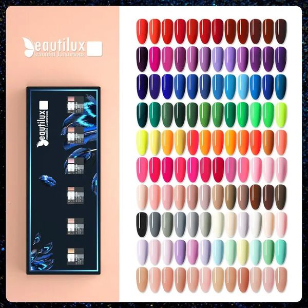 Kit de vernis à ongles Beautilux 6 pièces x 10 ml ensemble de vernis à ongles UV LED Gels d'art semi-permanents laque boîte-cadeau bricolage 240219