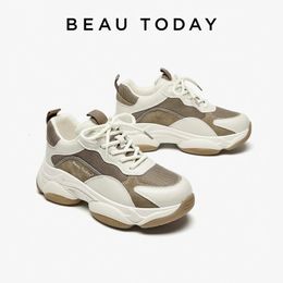 Beautoday Chunky Sneakers Femmes Mesh Tiver Platform Chaussures Couleurs mixtes Lace-Up Lady TRENDY TRAINER