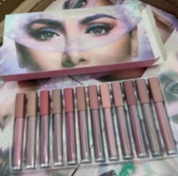 Beauty 12colors Matte Liquid Lipstick Kit Lipgloss Brand Designer Maquillaje con DHL Lipgloss 12pcsSet6452952