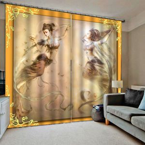 Beauté 3D rideaux salon chambre rideaux Cortinas taille personnalisée rideaux jaunes