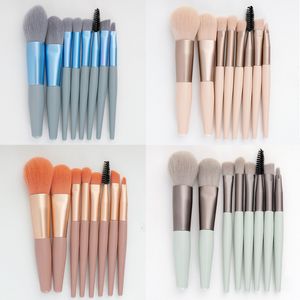 Ensemble de pinceaux de beauté de huit pinceaux anti-cernes portables outils de beauté cheveux doux 8 ensemble de pinceaux de maquillage en gros LOGO