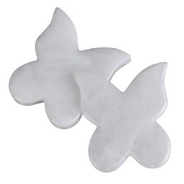 Beauty Butterfly White Jade Gua Sha Herramienta de escultura Piedra natural Guasha Herramienta de masaje para acupuntura facial y corporal Alivia las tensiones musculares Reduce la hinchazón