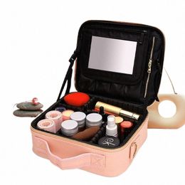 outils de maquillage de soins de beauté Stockage Profial Sal Cosmetic Sac Lumière avec miroir Portable Styling Acntices A4ge #