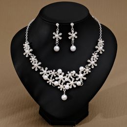 Schoonheidsontwerp Legering Kristal Wedding Gift Unique Bridal Snowflake Handgemaakte sieradenset