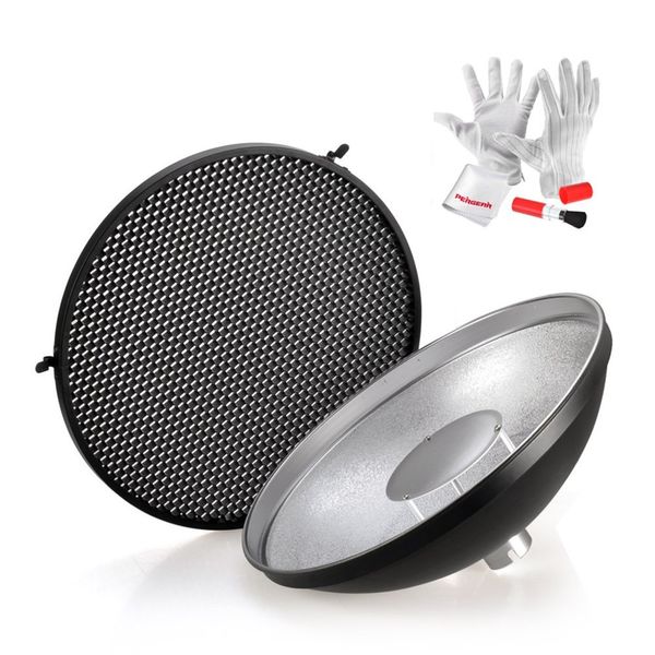 Réflecteur de plat de beauté avec couvercle en nid d'abeille pour AD200 AD180 AD360 AD360II-C AD360II-N Speedlite Flash Light, livraison gratuite