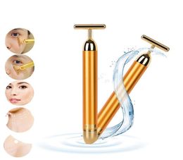 Tool de soins de la peau de la peau de beauté Pro Face minceur 24k Bar de lifting en or vibration masseur facial Energy Vibrant Bar6736190