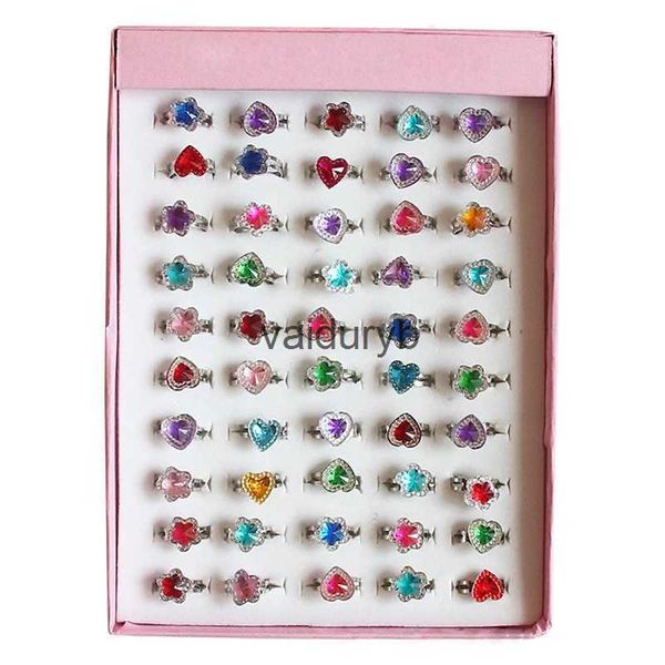 Belleza Moda 10 piezas juguetes para niños anillos vestir juegos de imaginación joyería linda caja de princesa creativa decoración juguetes anillos para niñas anillos de dedo vaiduryb