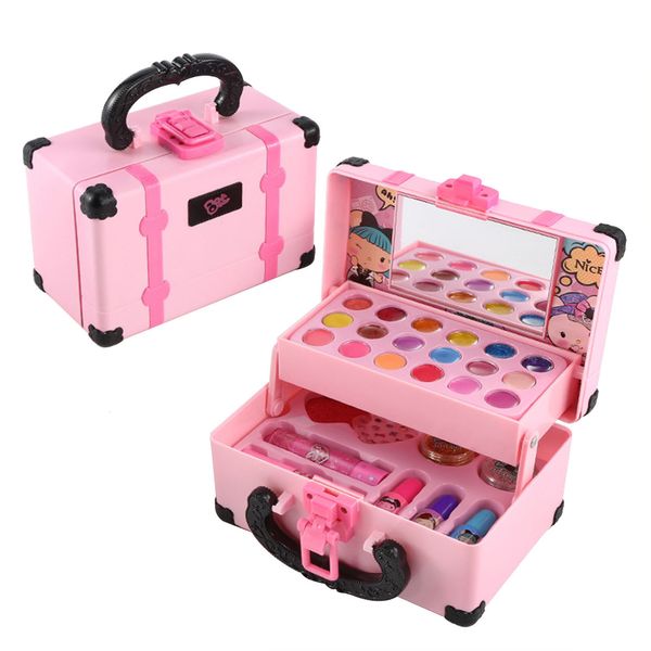 Beauty Fashion Kit de maquillaje para niños de 30 piezas para niña - Juego de maquillaje lavable Juguete cosmético con estuche de transporte Regalo de cumpleaños para niñas de 4 a 8 años 230216