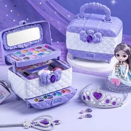 Bellezza Moda Bambini Ragazza Principessa Trucco Cosmetici Gioco Scatola di giocattoli Set Rossetto Ombretto Sicuro Non tossico Giocattoli Regalo di compleanno 231218