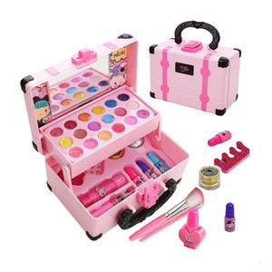 Beauty Fashion Childrens Play Make Up Toy Simulation Cosmetics Set Safety Nontoxic Lipstick Eyeshadow House Toys For Girls Kids 230322