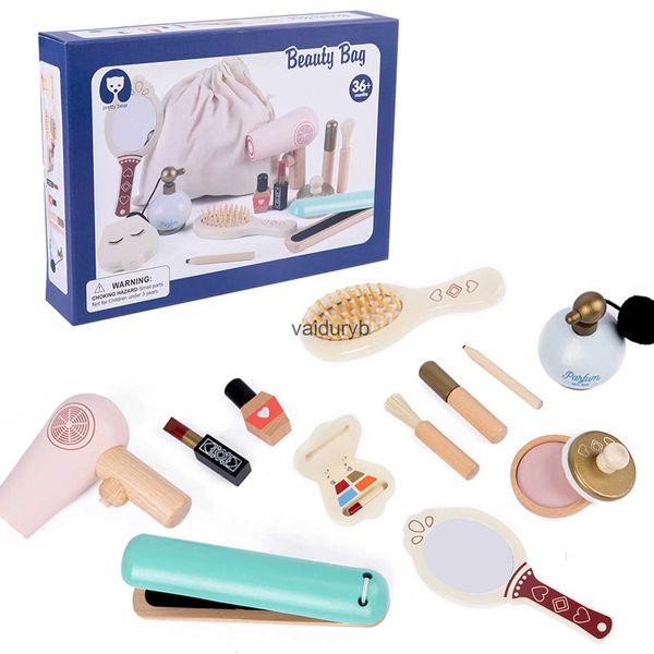 Beauté Mode Mignon Commode Jouets En Bois Ensemble Pour Les Filles Semblant Jouer Maquillage Enfants Jouer Maison Simulation Beauté Peigne Sèche-Cheveux 2-6 Ans Cadeauxvaiduryb