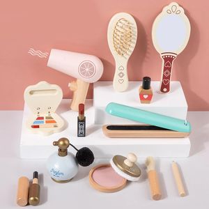 Beauté Mode Fille Semblant Jouer Maquillage Jouets Simulation En Bois Cosmétique Maquillage Ensemble Maison Princesse Pour Filles Enfants Cadeaux 231211