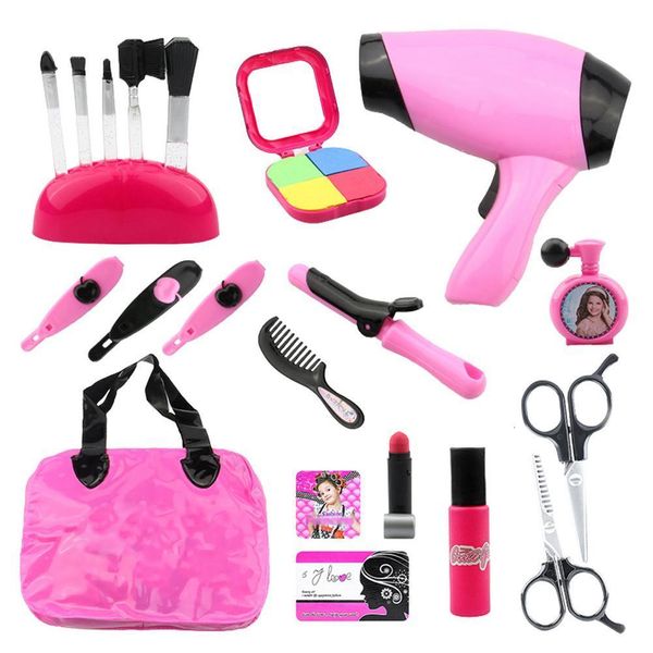 Beauty Fashion Hair Stylist Set Salon Pretend Play para niñas con Toy Blow Dryer Curler y otras herramientas de peinado 230617