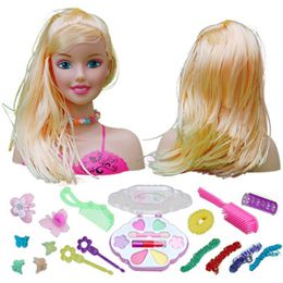 Beauty Fashion Kids Dolls Half Body Makeup Kam Haar speelgoedpop doet alsof Princess Set Toys Girls Training Girl Ideal Gifts 230208