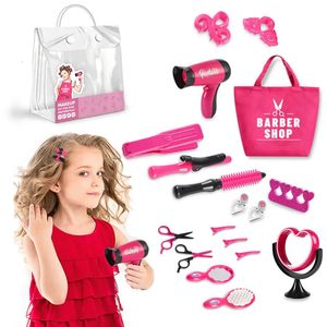 Belleza Moda Niños Set de maquillaje para niñas Regalos Juego de simulación Peluquería Simulación de cabello Herramientas de peinado Secador de pelo Juguetes para 231211