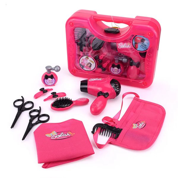 Beauté mode enfants maquillage ensemble Salons sèche-cheveux peigne maquillage boîte coiffure semblant jouer jouets pour filles bébé 231213