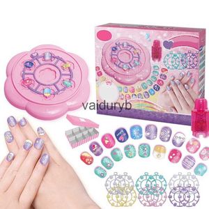 Belleza Moda Niños Pretenden Maquillaje De Uñas Juguete Niña Juego Casa Maquillaje DIY Parche De Uñas Falsas Juego De Manicura Juguetes Juego De Vestir De Hadas Para Niña Giftvaiduryb