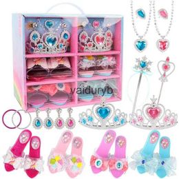 Schoonheid Mode Prinses Verkleedschoenen Sieraden Ketting Oorbellen Kroon Wand Fantasiespel Mode Accessoires Sets Voor Peuter Meisje Cadeau Speelgoed #WOvaiduryb