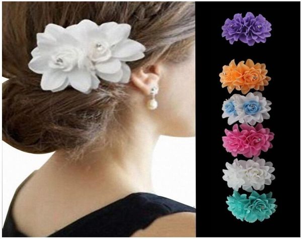 Clips de cabello de flores de belleza para niñas estilo bohemio floral mujeres chicas accesorios de la cabeza del frente de la cabeza7612127