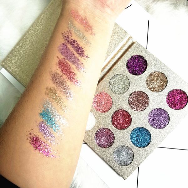 BEAUTY GLAZED 12 Color Pressed Glitters Lidschatten-Palette Glitter Magnet Langlebige Lidschatten-Palette Diamond Cosmetic