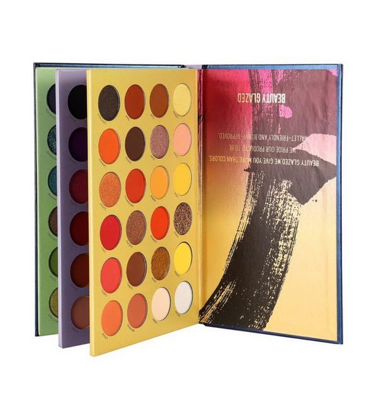 Beauty Glaszed 72 Color Shades Paleta de sombras de ojos con 3 tableros Press Powder Cosmetics Makeup1179745