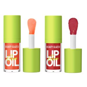 Schoonheid geglazuurd grote borstel kopolie lipolie ultrahydraterende glanzende afwerking lipgloss glanzende en vegan getinte lippen make-up