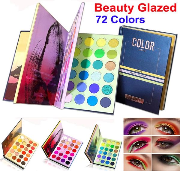 Beauty Glazed Makeup Palette d'ombres à paupières 3 couches ensemble de maquillage 72 couleurs fard à paupières en poudre pressée nuances de couleurs paillettes mat miroitant 3449236