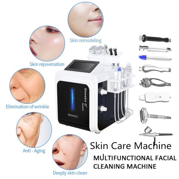 Beauty Health Facial Oxygène Hydro Dermabrasion Microdermabrasion Nettoyage Bipolaire RF RF Ultrasons Eye Face Louting Bio Microcurrent Water Peleling Machine