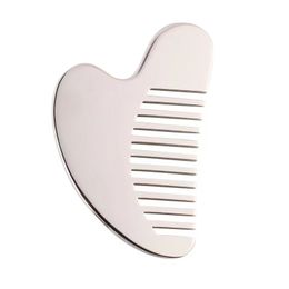 Schoonheid Health Head Neck Detox Roestvrij staal Gua Sha Comb Massager Face Care Gua Sha Sha Scraping Massage Tool