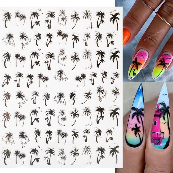 1 pièces été cocotier ongles autocollants concepteur feuille décorations nail art Fruits Orange curseurs cerise ongles décalcomanies en paquets Nail ArtStickers décalcomanies Nail Art