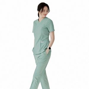 Hôpital de beauté Femmes Infirmières Uniformes Costumes Clinique Dentaire Femmes Dentistes Ensembles de vêtements de travail à manches courtes b6qG #