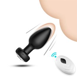 Articles de beauté 10 Fréquence Télécommande Sans Fil Vagin Anal Vibration Masturbation Silicone Plug Énorme Fesses Sexy Jouets Pour Femmes Hommes