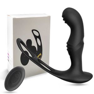 Articles de beauté 10 mâle Wibrator anal Vitesse de massage à distance de la prostate Retarder l'éjaculation Cock. anneau Core stimulate bouchon bout à bout