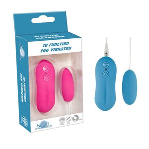 Artículos de belleza 10 modos Bullet Vibrator Multi-Speed Vibrating Egg Massager G Spot Power Control remoto con cable Juguetes atractivos para mujeres adultas HC35007