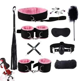 Artículos de belleza 10 Uds Bondage Restricción juguetes sexy esposas látigos pezón almejas BDSM para parejas SM fetiche esclavo azotes juegos eróticos