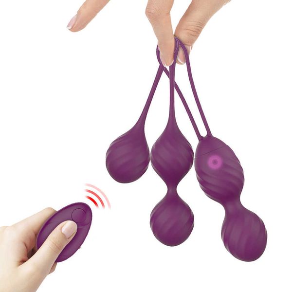 Artículos de belleza Control remoto de 10 velocidades Kegel Ball Ejercicio vaginal apretado Estimulador de huevo vibratorio Masaje Ben Wa Geisha Balls Juguete sexy para mujeres